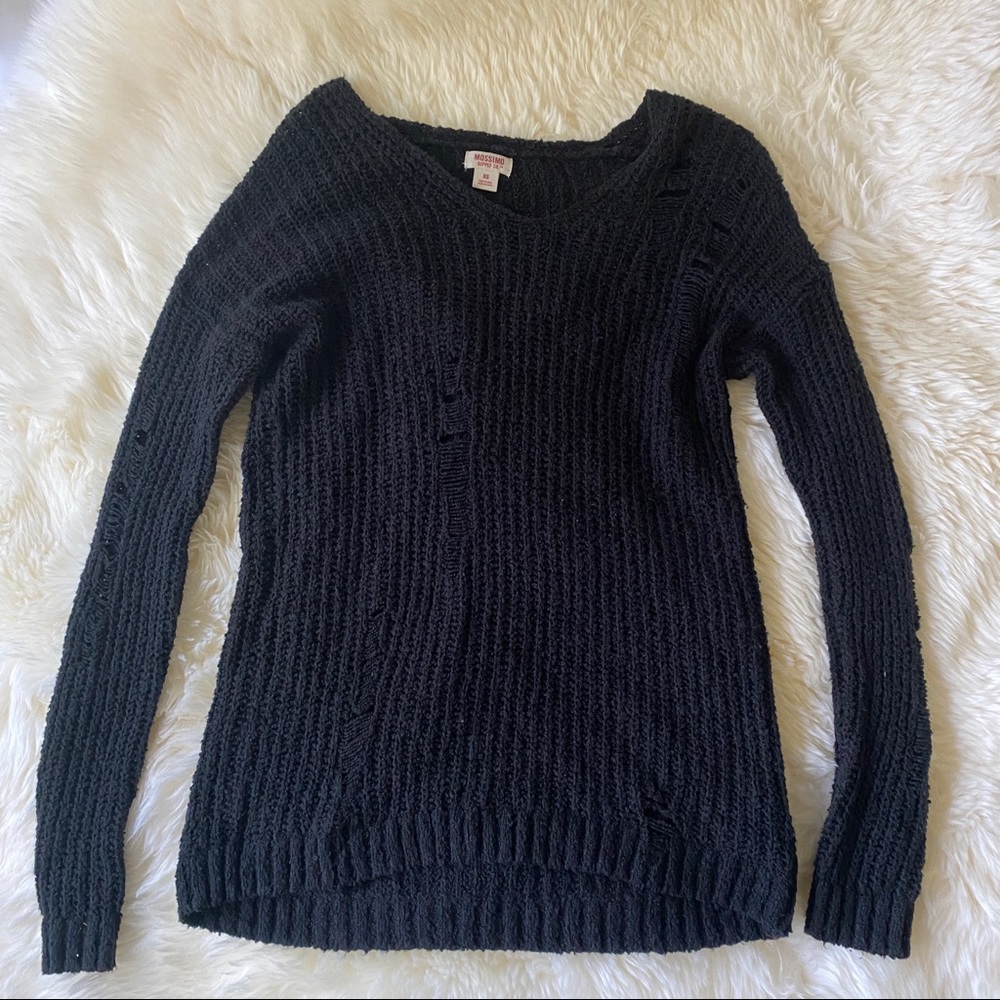 Distressed knit sweater